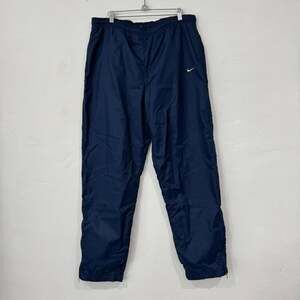 Vintage 90's Nike Baggy Track Pants, Navy Blue, Cotton Lined, Men's Size L